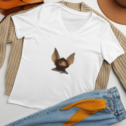 Spooky Cute Bat V-neck Tee - Whippie's