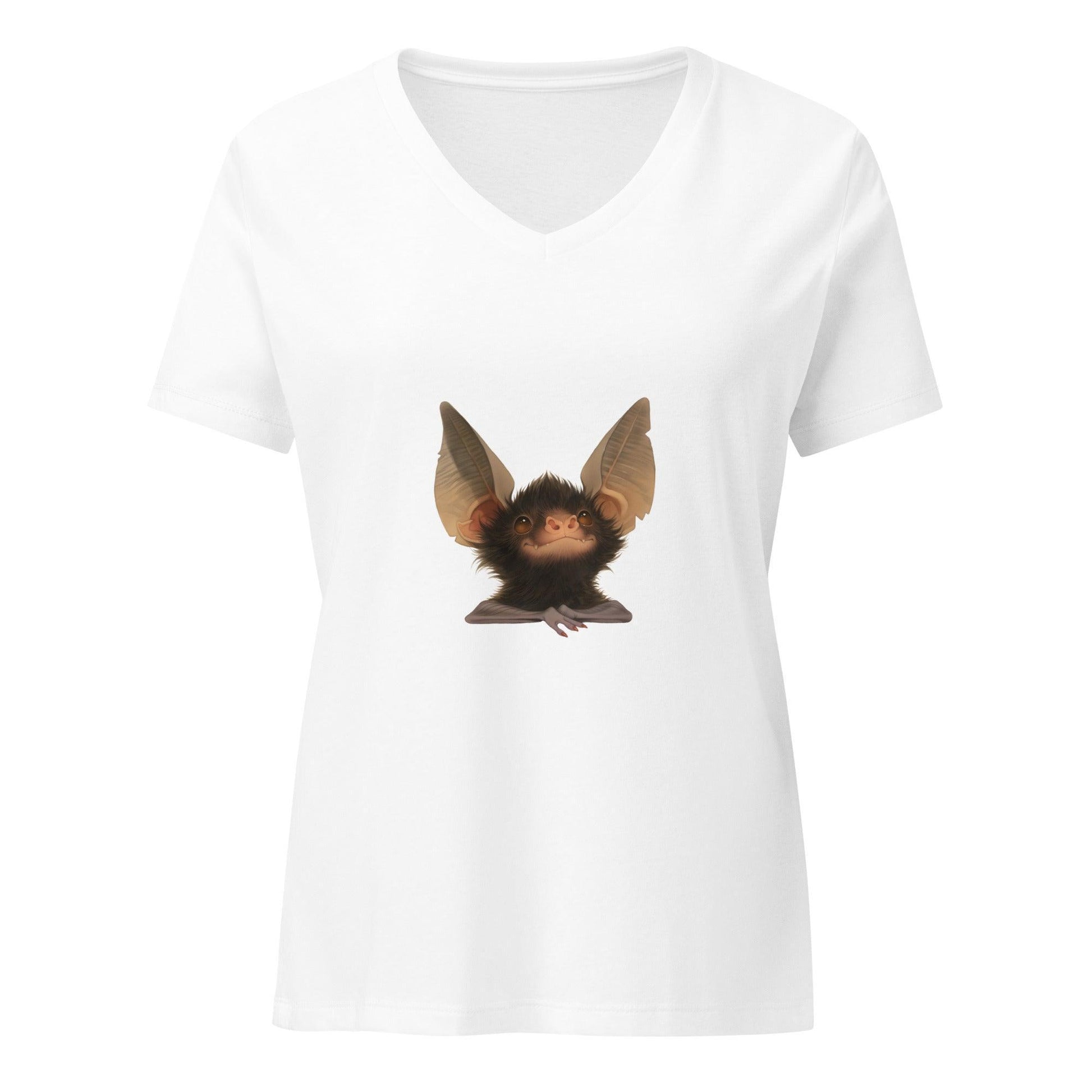 Spooky Cute Bat V-neck Tee - Whippie's