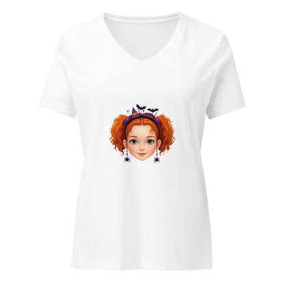 Vintage Boo-tique: Red Hair Girl V-Neck Tee - Whippie's
