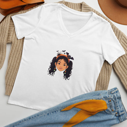 Vintage Boo-tique: Batty for Halloween - V-Neck Tee - Whippie's