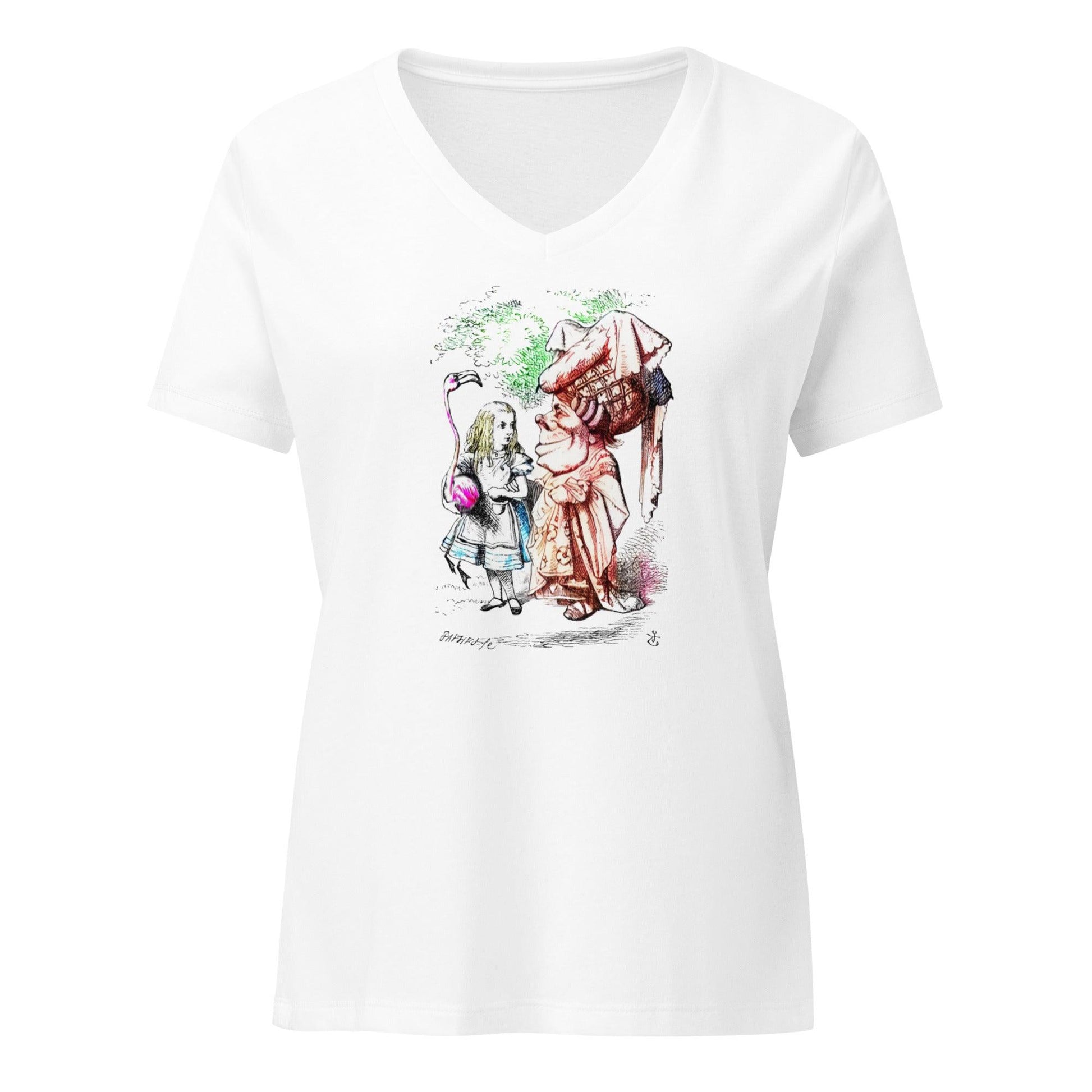Alice in Wonderland - Alice and Queen - Women’s V-neck T-shirt - Whippie's