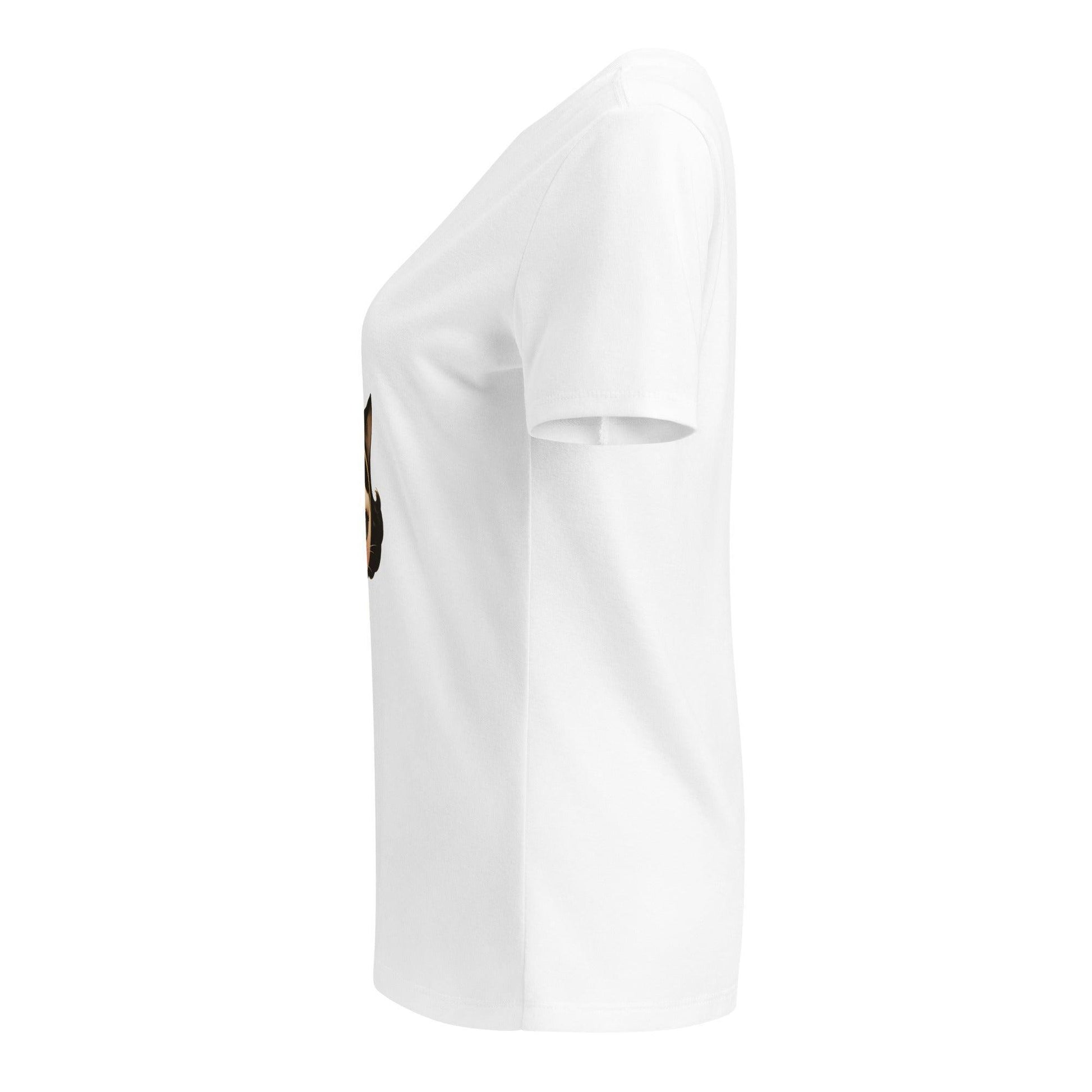 Purr-fectly Spooky - Cute Girl with Cat Ears V-neck Tee - Whippie's