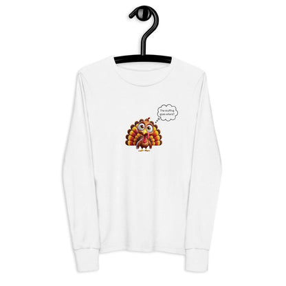 The Stuffing Goes WHERE? 🦃 🤯 Kids Long Sleeve Tee - Whippie's